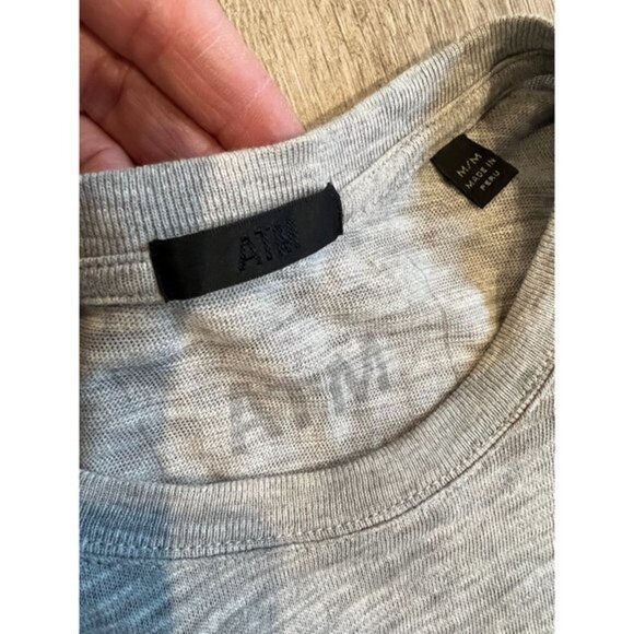 ATM Slub Jersey Schoolboy Crew Neck Tee - Heather Grey Size M - Picture 4 of 6